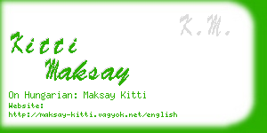 kitti maksay business card